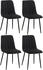 CLP 4er Set Stühle Dijon mit Lehne schwarz, Material:Stoff