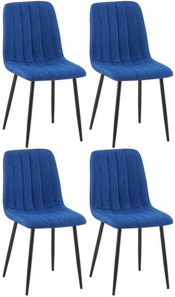 CLP 4er Set Stühle Dijon mit Lehne blau, Material:Stoff