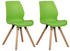 CLP 2er Set Stuhl Luna Kunststoff Stoff Samt Kunstleder grün, Material:Kunststoff
