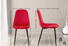 CLP 4er Set Stühle Giverny mit Ziernähten rot, Material:Samt