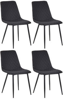 CLP 4er Set Esszimmerstühle mit Metallgestell schwarz