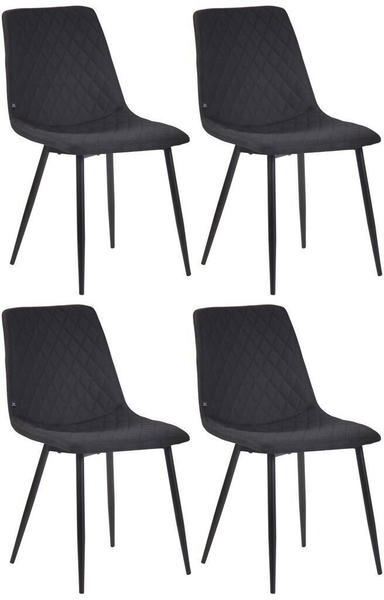 CLP 4er Set Esszimmerstühle mit Metallgestell schwarz