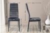 CLP 6er Set Esszimmerstühle Mayfair gepolstert mit Metallgestell grau, Material:Samt