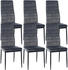 CLP 6er Set Esszimmerstühle Mayfair gepolstert mit Metallgestell grau, Material:Samt