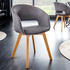 Riess-Ambiente Design Stuhl NORDIC STAR grau Strukturstoff Holzbeine Eichenoptik Esszimmerstuhl Essstuhl