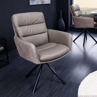 riess-ambiente Polsterstuhl BIG GEORGE taupe/schwarz - Echtleder & Microfaser,...