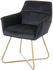 Mendler Esszimmerstuhl HWC-F37, Stuhl Küchenstuhl, Retro Design Samt goldene Füße schwarz