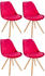 CLP Besucherstühle Esszimmerstühle Sofia mit Samtbezug und hochwertiger Pols rot, Gestell natura (rund)
