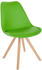 CLP 4er Set Besucherstühle Esszimmerstühle Sofia Kunstlederbezug und Polsterung hellgrün, Gestell natura (rund)