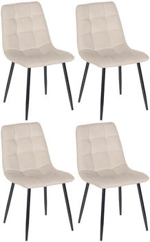 CLP 4er Set Esszimmerst&uuml;hle Antibes gesteppt creme