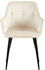 CLP 4er Set Esszimmerstühle Emia Gepolstert mit Ziernähten schwarzes Vierfußgestell creme, Material:Samt