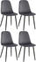 CLP 4er Set Stühle Giverny mit Ziernähten dunkelgrau, Material:Samt