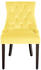 CLP 4er Set Esszimmerstuhl Aberdeen Samt Antikes Design mit Gestell aus Kautschukho gelb, Gestell antik