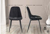 CLP 2er Set Stuhl Tom Kunstleder oder Stoff mit Metallgestell dunkelgrau, Material:Stoff
