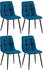 CLP 4er Set Esszimmerstuhl Tilde Gesteppt blau, Material:Stoff