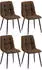 CLP 4er Set Esszimmerstuhl Tilde Gesteppt braun, Material:Stoff