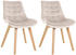CLP 2er Set Esszimmerstühle Brook mit Samtbezug creme