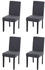 Mendler 4er-Set Esszimmerstuhl Stuhl Küchenstuhl Littau Textil, anthrazitgrau, dunkle Beine