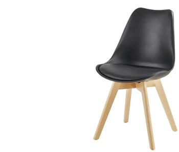 Möbel Kraft Kunstleder-Stuhl schwarz 47x82x53