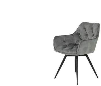Möbel Kraft Polsterstuhl drehbar grau 63x82