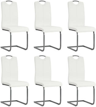 vidaXL Freischwinger 6 Stk. Wei&szlig; Kunstleder