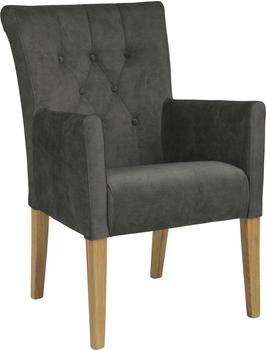 Home Affaire Esszimmerstuhl King 60x92x65 cm, Beingestell aus Massivholz, Samtvelours, Elegante Knopfheftung im Rückenteil, grün (waldgrün, natur) Küchenstühle (17340924-0)