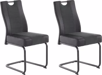 Hela Esszimmerstuhl Erika S 43x99x60 cm, 2 St., Kunstleder-Webstoff, Metall, schwarz (schwarz, anhtrazit, schwarz) Freischwinger K&uuml;chenst&uuml;hle (76887345-0)