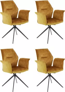 Hela Esszimmersessel SUSANNE Sessel Microfaser-Webstoff, Drehfunktion, B/H/T: 65x92x64 cm, goldfarben (vintage gold, 4er set) Esszimmersessel (73324161-0)