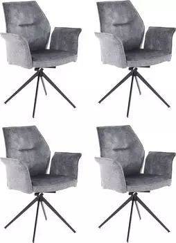Hela Esszimmersessel SUSANNE Sessel Microfaser-Webstoff, Drehfunktion, B/H/T: 65x92x64 cm, grau (vintage grau, 4er set) Esszimmersessel (52503229-0)