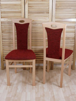 Home Affaire 4-Fußstuhl Kasia 45x95x48 cm, 2 St., Struktur, Massivholz, rot (buche, bordeau) 4-Fuß-Stühle (295377-0)