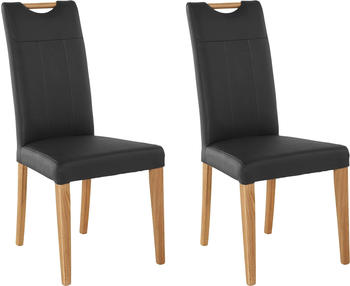 Home Affaire Esszimmerstuhl Roberta 47x99x61 cm, 2 St., Echtleder, Massivholz, schwarz (schwarz, eichefarben) Küchenstühle (82936465-0)