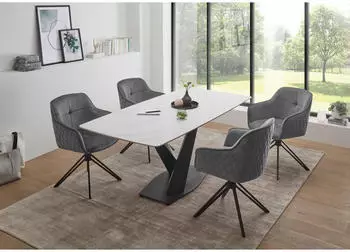 Mid.you Armlehnstuhl Grau eckig Drehteller 59x82x62 cm (572009502) – Komfort und Funktionalität vereint