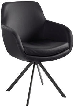 Musterring Armlehnstuhl Schwarz Rindleder konisch 62x86x66 cm (1475006365)