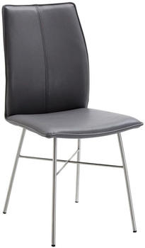 Dieter Knoll Stuhl Grau Anilinleder Vintage-Leder Rundrohr 46x93x57 cm (1475007711)