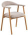 Mid.you Armlehnstuhl Beige massiv rund 56x75.5x54 cm (1749027201)