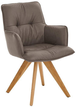 Dieter Knoll Armlehnstuhl Schlamm Rindleder Wildeiche massiv 59x89x63 cm (1475021251)