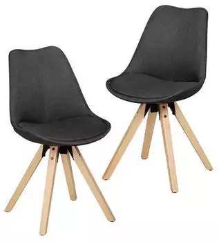 Mid.you Stuhl-Set Anthrazit Kautschukmassiv konisch 48x89x42 cm (850015401) Mid.you Stuhl-Set Anthrazit Kautschukmassiv konisch 48x89x42 cm (850015401)