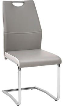 CarryHome Schwingstuhl Grau Weiß Chrom Rundrohr 44x97x60 cm (758006201)