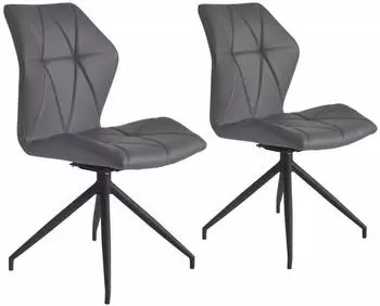 Mid.you Stuhl-Set Grau Schwarz Flachrohr 52x90.5x62 cm (2047008702) Mid.you Stuhl-Set Grau Schwarz Flachrohr 52x90.5x62 cm (2047008702)