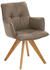 Dieter Knoll Armlehnstuhl Taupe Rindleder Wildeiche massiv 59x89x63 cm (1475021249)