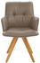 Dieter Knoll Armlehnstuhl Taupe Rindleder Wildeiche massiv 59x89x63 cm (1475021249)
