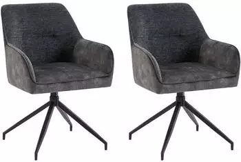 Mid.you Stuhl-Set Anthrazit eckig 62x87x56 cm (2047014701)