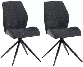 Mid.you Stuhl-Set Anthrazit Schwarz Flachrohr 46x87x55 cm (2047016101)