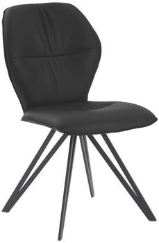 Valdera Stuhl Schwarz Graphit Echtleder Rindleder 58x91x59 cm (1475023330)