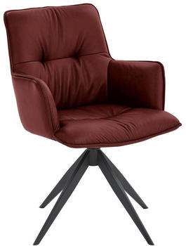 Dieter Knoll Armlehnstuhl Schwarz Bordeaux Rindleder 59x89x63 cm (1475021211)