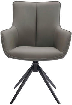 Novel Armlehnstuhl 360° Echtleder 64x87x60 cm grau/schwarz Novel Armlehnstuhl 360° Echtleder 64x87x60 cm grau/schwarz