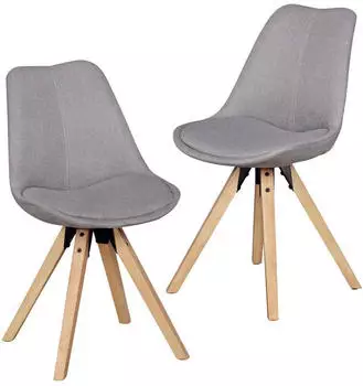 Mid.you Stuhl-Set Grau Kautschukmassiv konisch 48x89x42 cm (850015402) Mid.you Stuhl-Set Grau Kautschukmassiv konisch 48x89x42 cm (850015402)