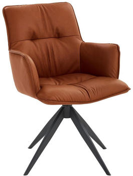 Dieter Knoll Armlehnstuhl Schwarz Cognac Rindleder 59x89x63 cm (1475021206)