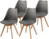 BigBuy 4er Set Aarhus Buche 49x82x55 cm grau