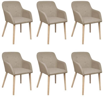 vidaXL 6 Stk. Esszimmerstühle Eiche beige (270571)